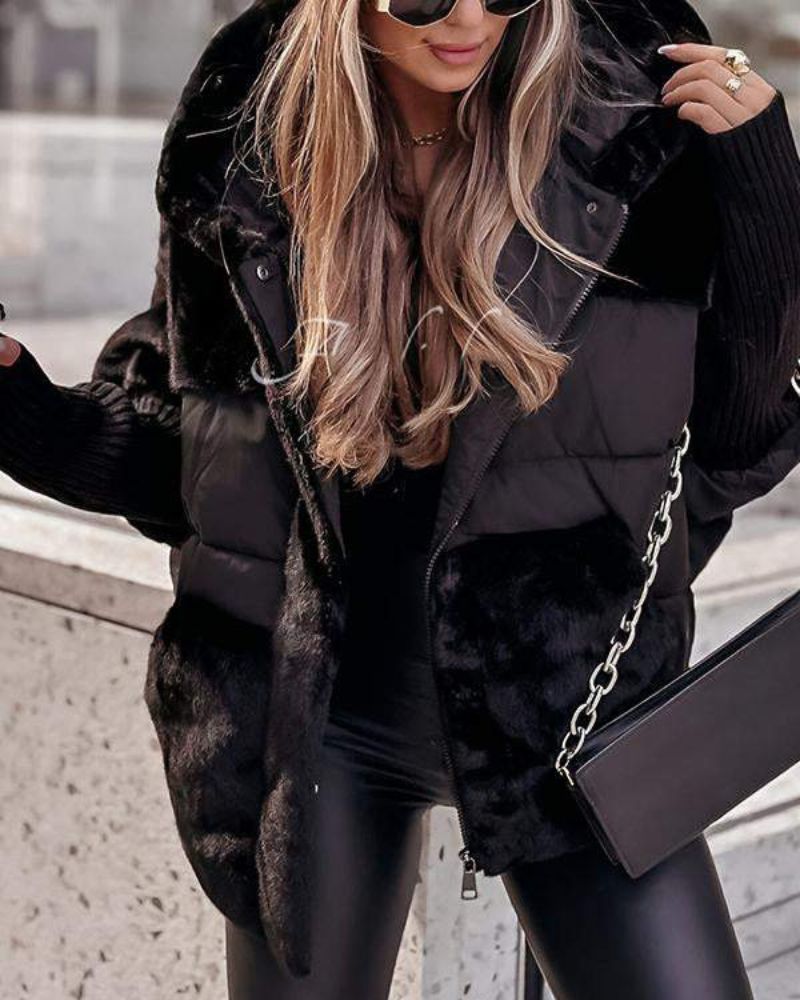 Elly | Varm vattert jakke med hette