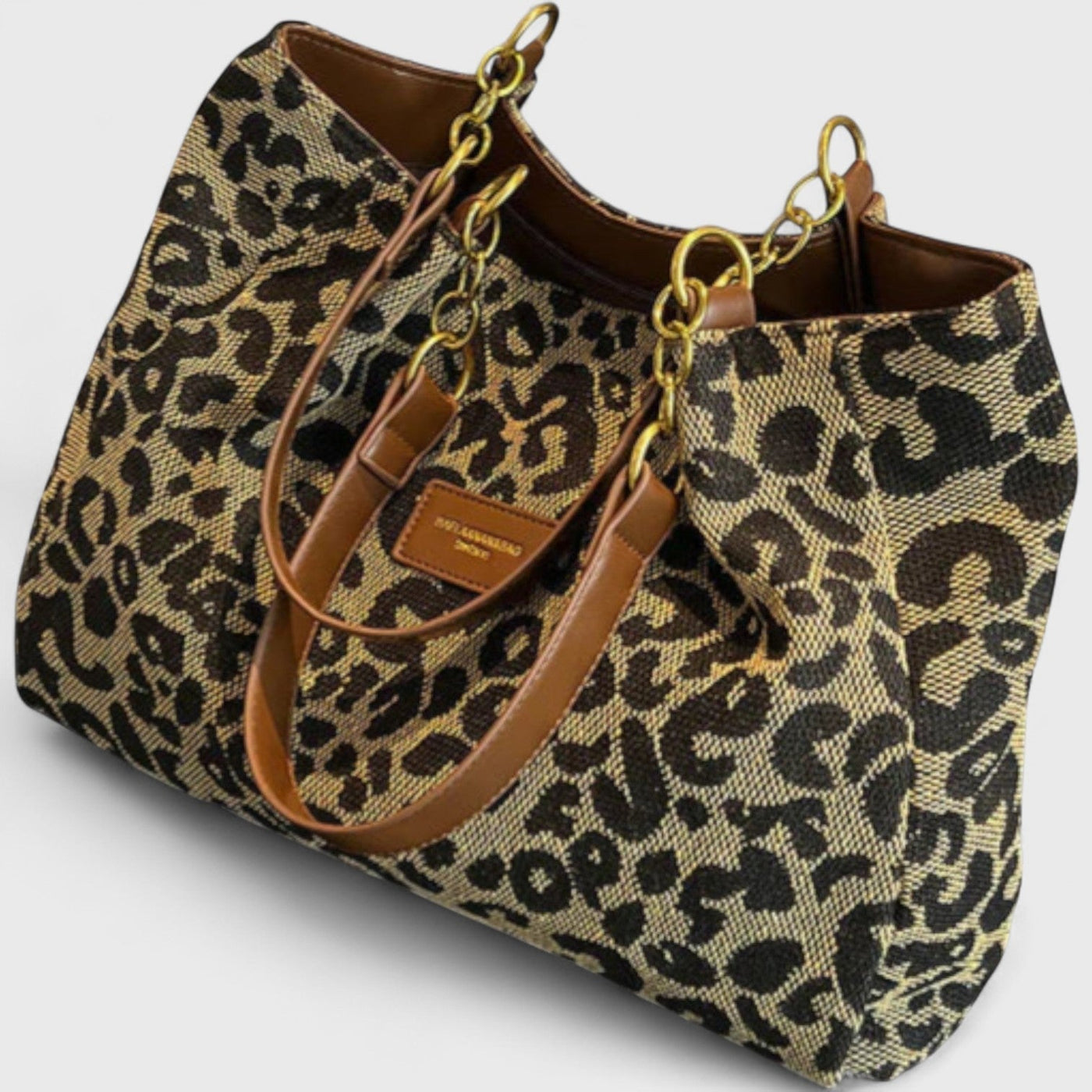 Pippi | Leopardmønstret lerret-shoppingbag