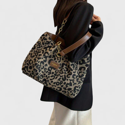 Pippi | Leopardmønstret lerret-shoppingbag