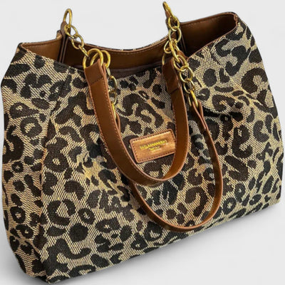 Pippi | Leopardmønstret lerret-shoppingbag