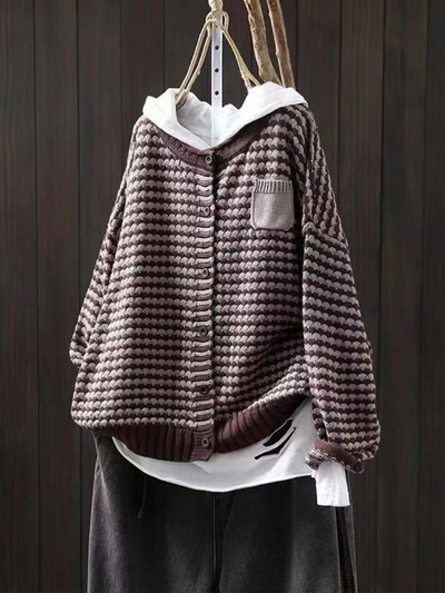 SELIORA | STRIKKET KARDIGAN MED TEKSTUR