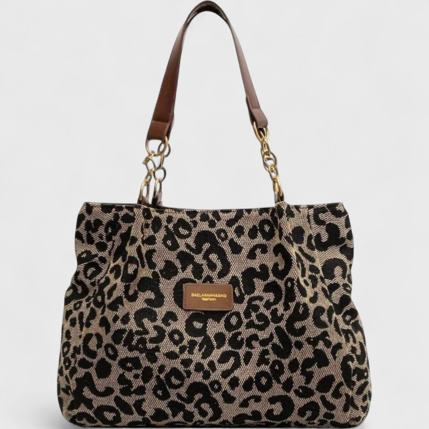 Pippi | Leopardmønstret lerret-shoppingbag