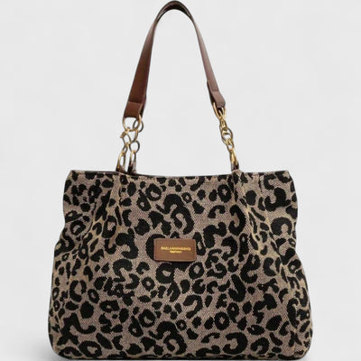 Pippi | Leopardmønstret lerret-shoppingbag