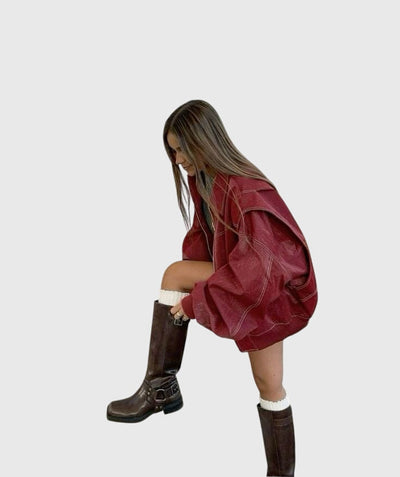 Faye | Overdimensjonert skinnjakke