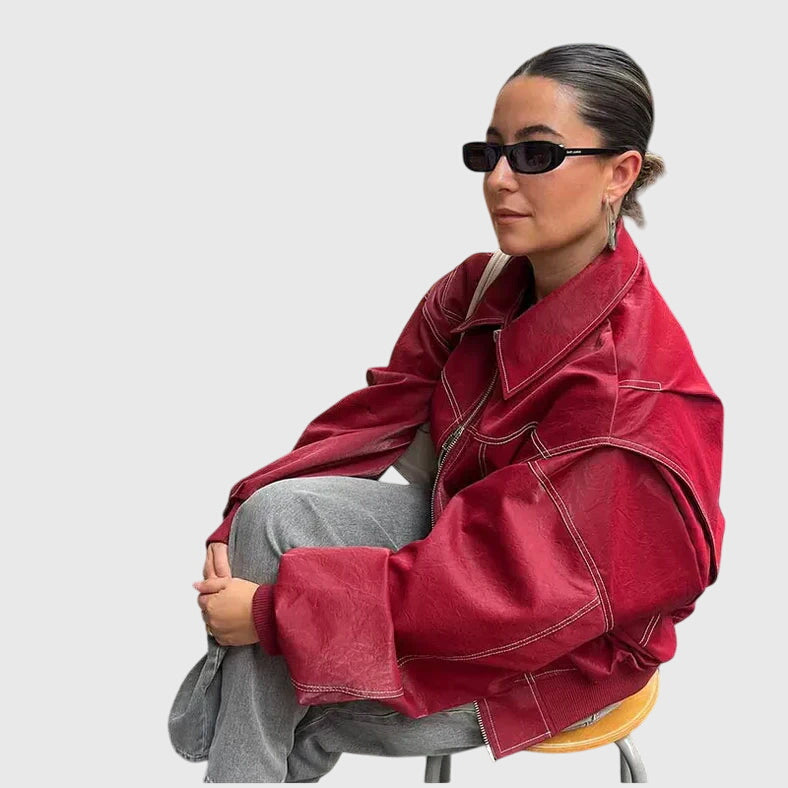 Faye | Overdimensjonert skinnjakke