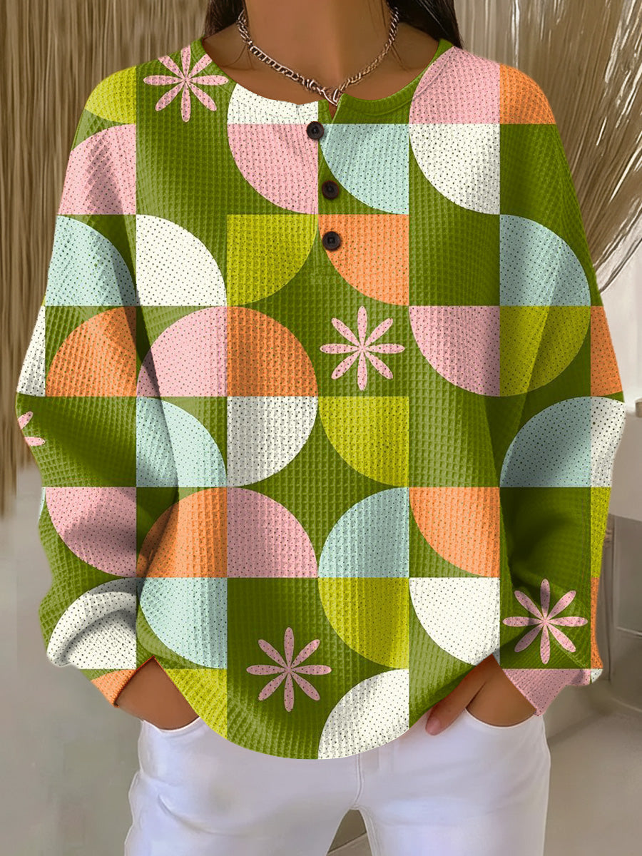 Saga | Genser med abstrakt rutemønster