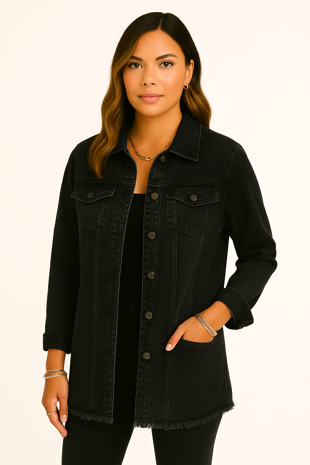 Kaja | Klassisk hverdagskåpe i denim