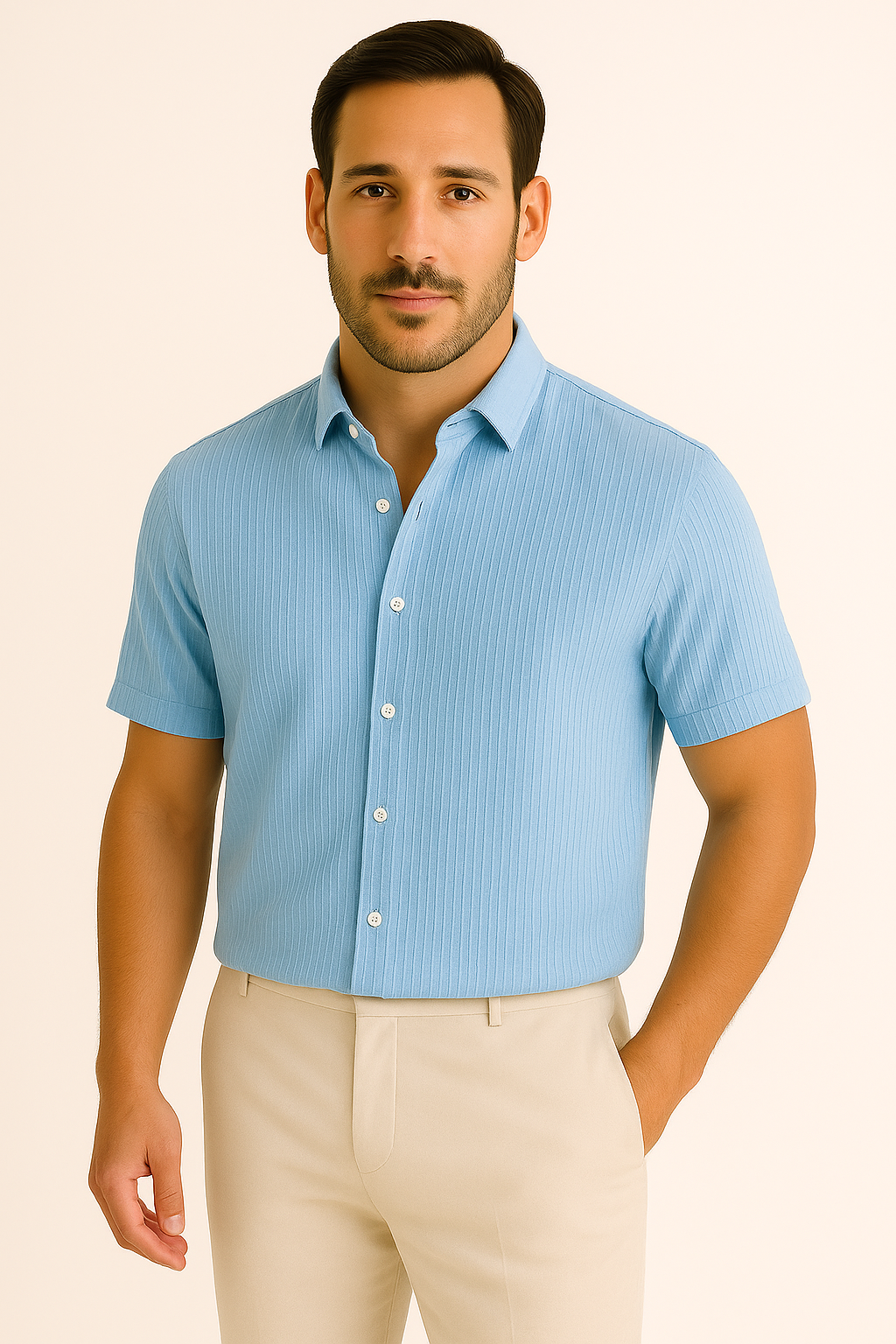 Aron | Elegant sommer skjorte med stående krage