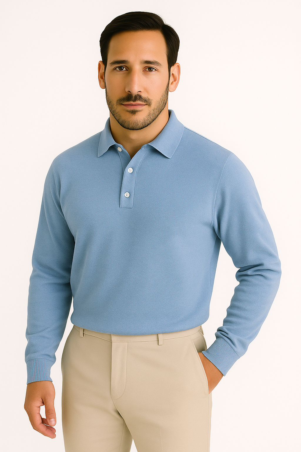 Lewis | Casual poloskjorte med lange ermer