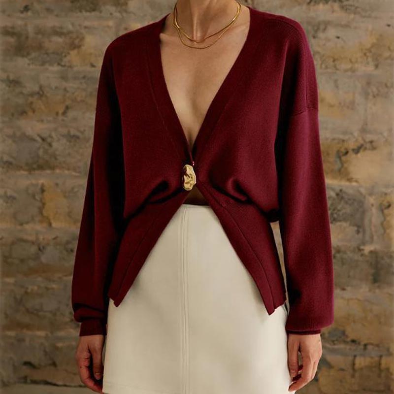 Zuzana | Stilig strikket genser med én knapp